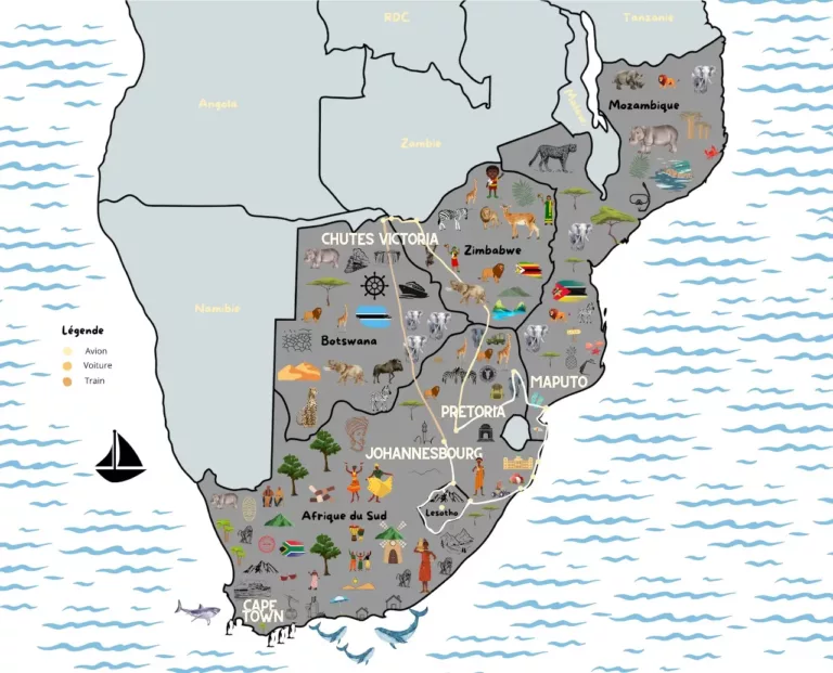 carte Afrique du Sud voyage extraordinaire